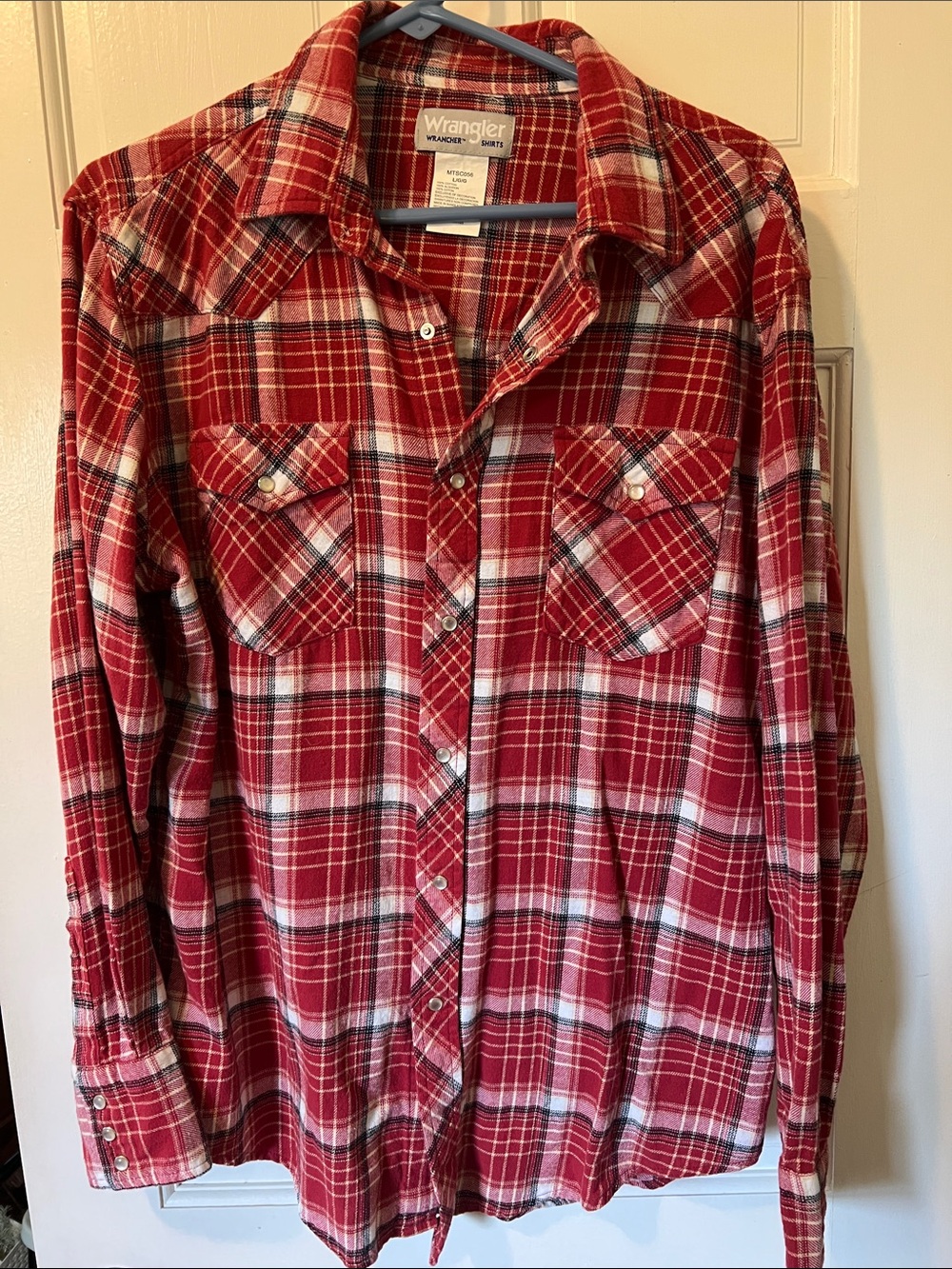 Wrangler Red Plaid Button-Down Shirt
